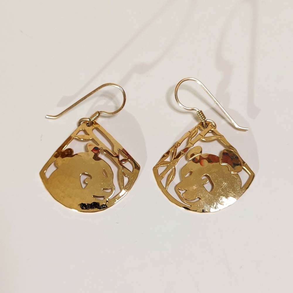 Wild Bryde Gold Plated Panda Earrings